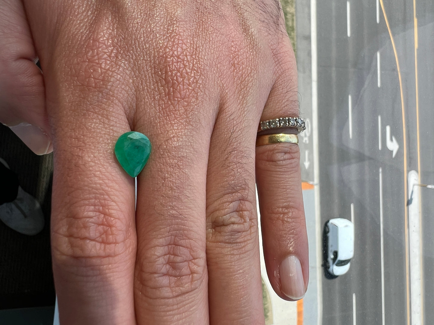 3.26 carats Natural Zambian Emerald pear shaped - certified