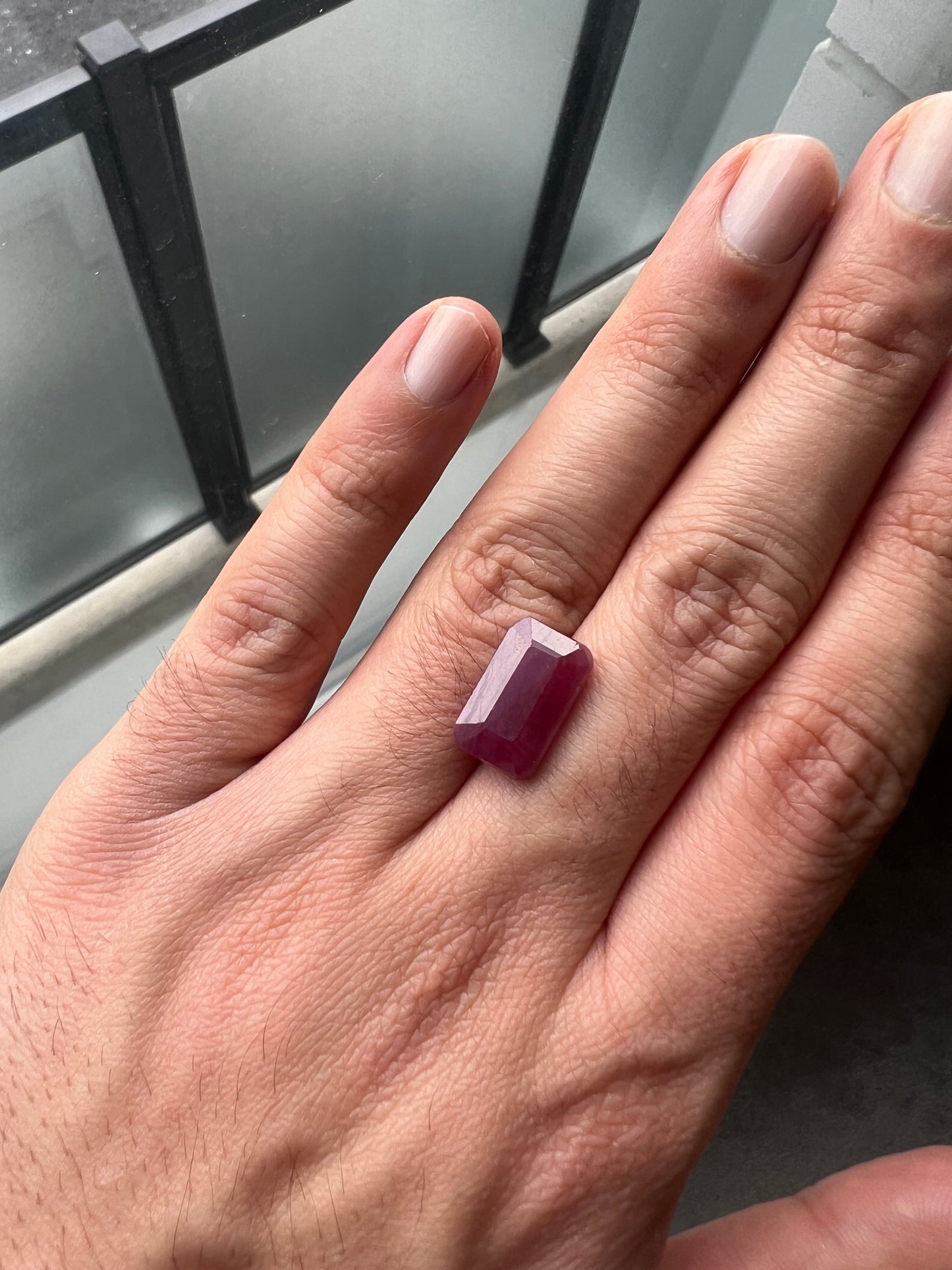 Natural Ruby 11.49 carats oval- emerald cut large gemstone (no-heat) certified