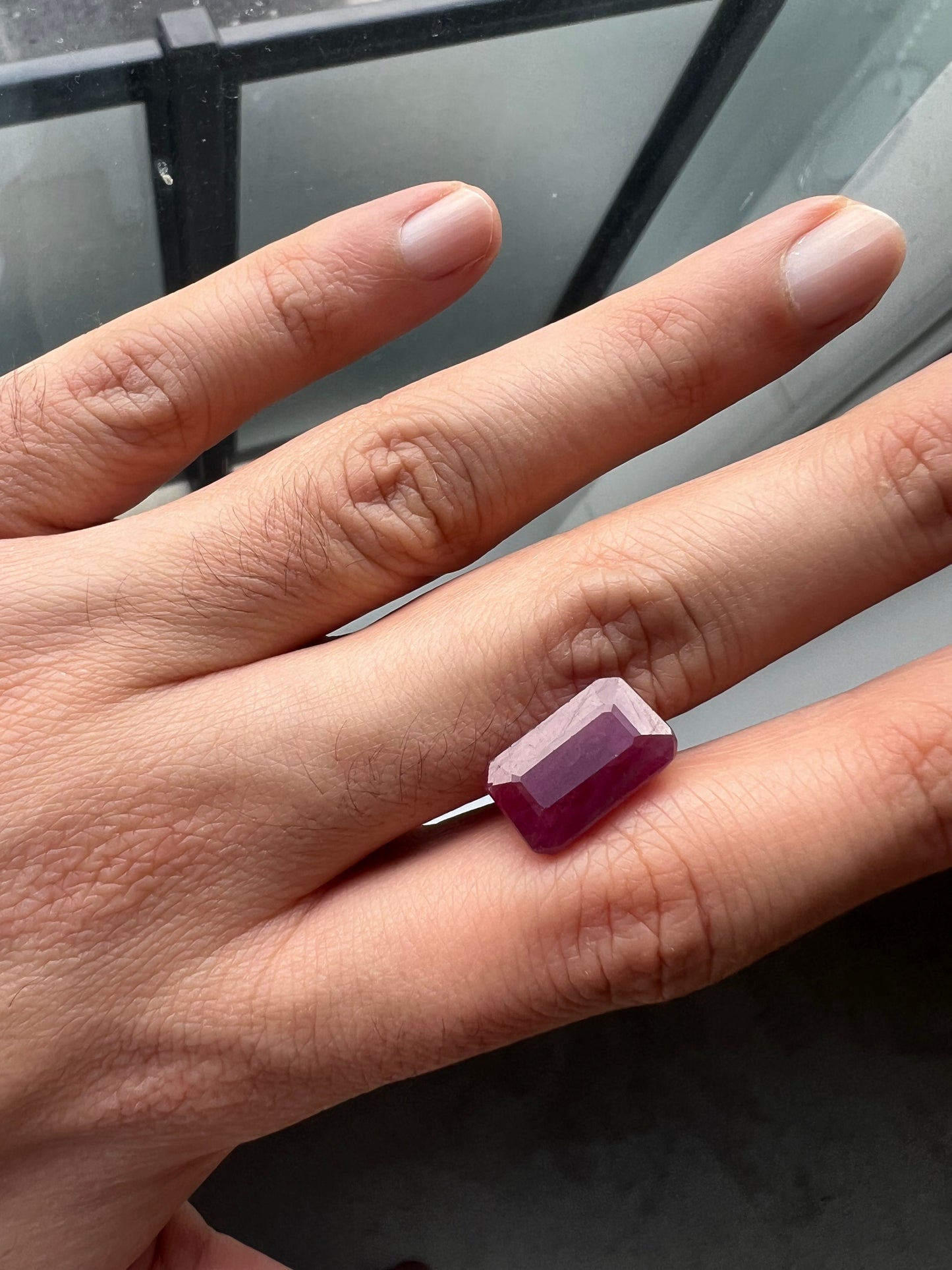 Natural Ruby 11.49 carats oval- emerald cut large gemstone (no-heat) certified