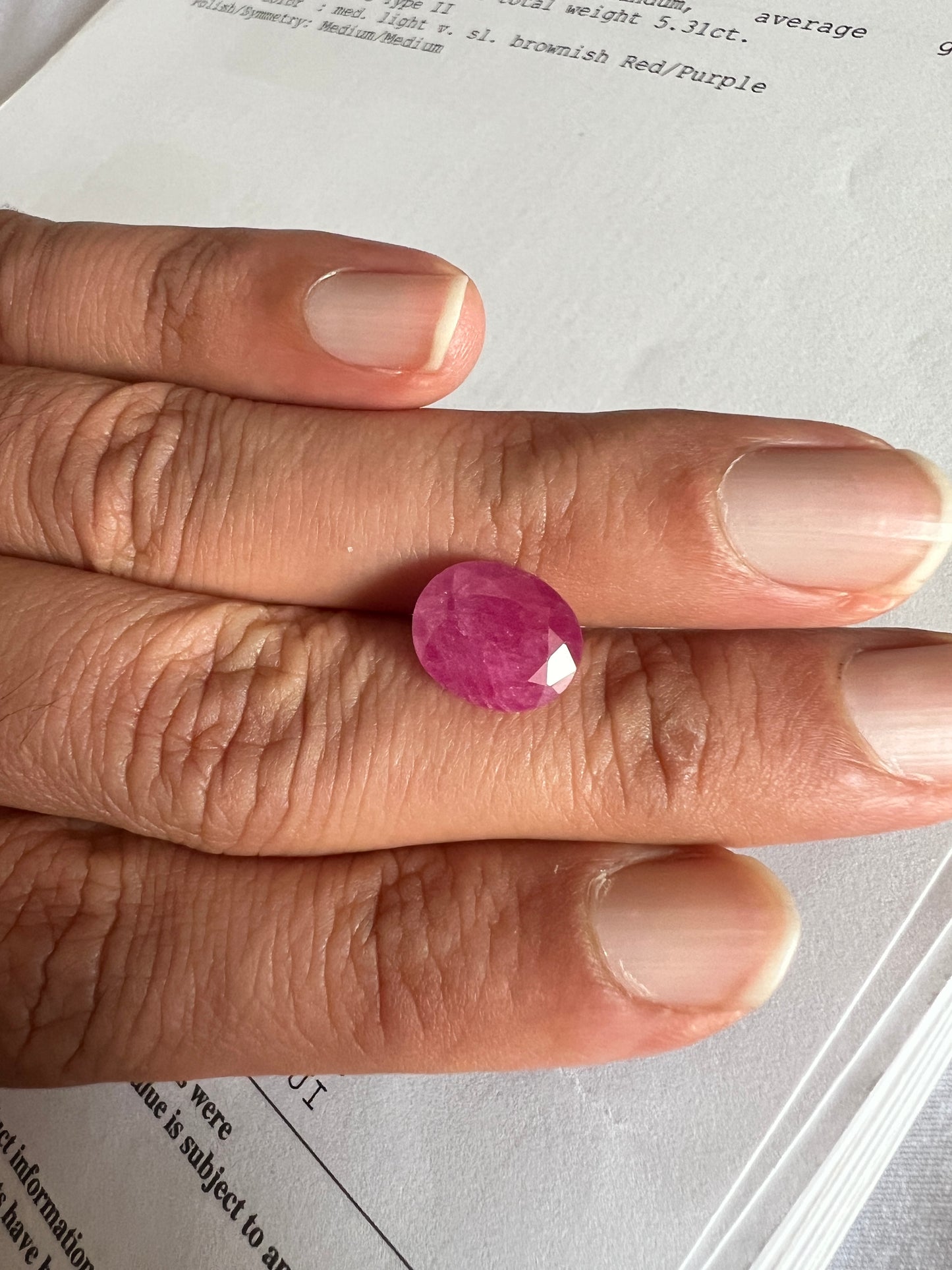 Natural Ruby 5.31 carats no-heat oval