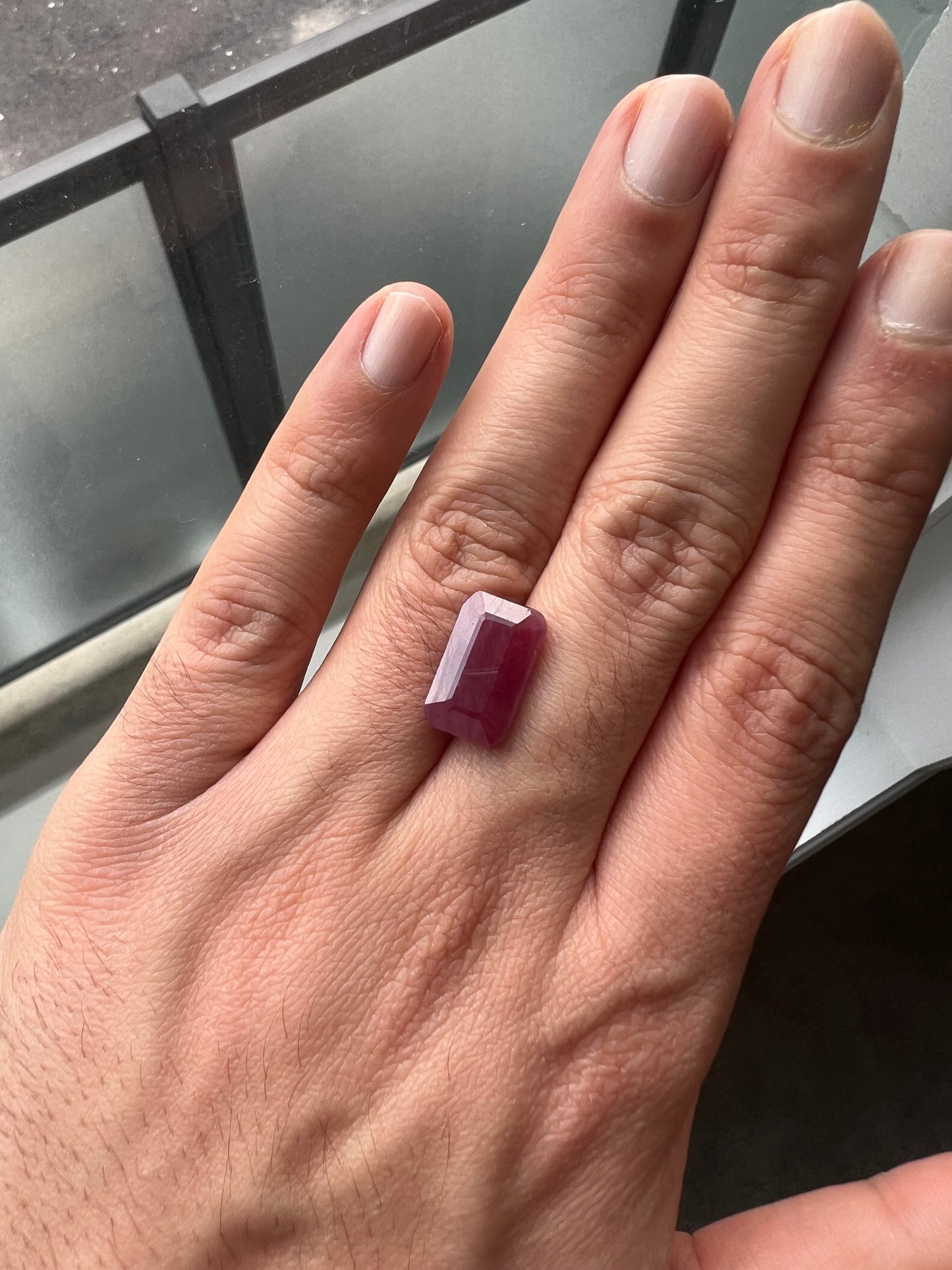 Natural Ruby 11.49 carats oval- emerald cut large gemstone (no-heat) certified