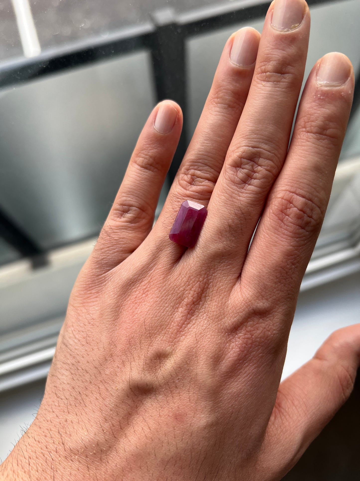 Natural Ruby 11.49 carats oval- emerald cut large gemstone (no-heat) certified