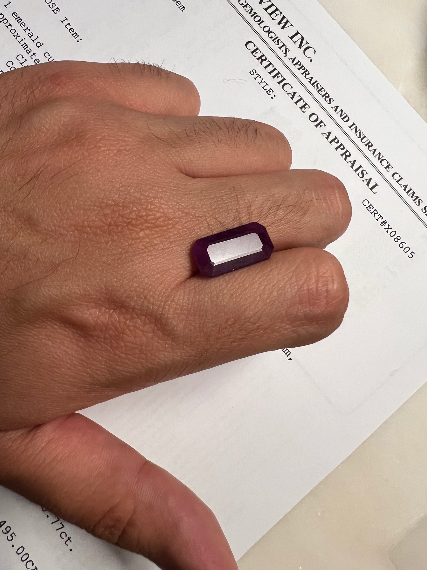 Natural Ruby 8.77 carats emerald cut