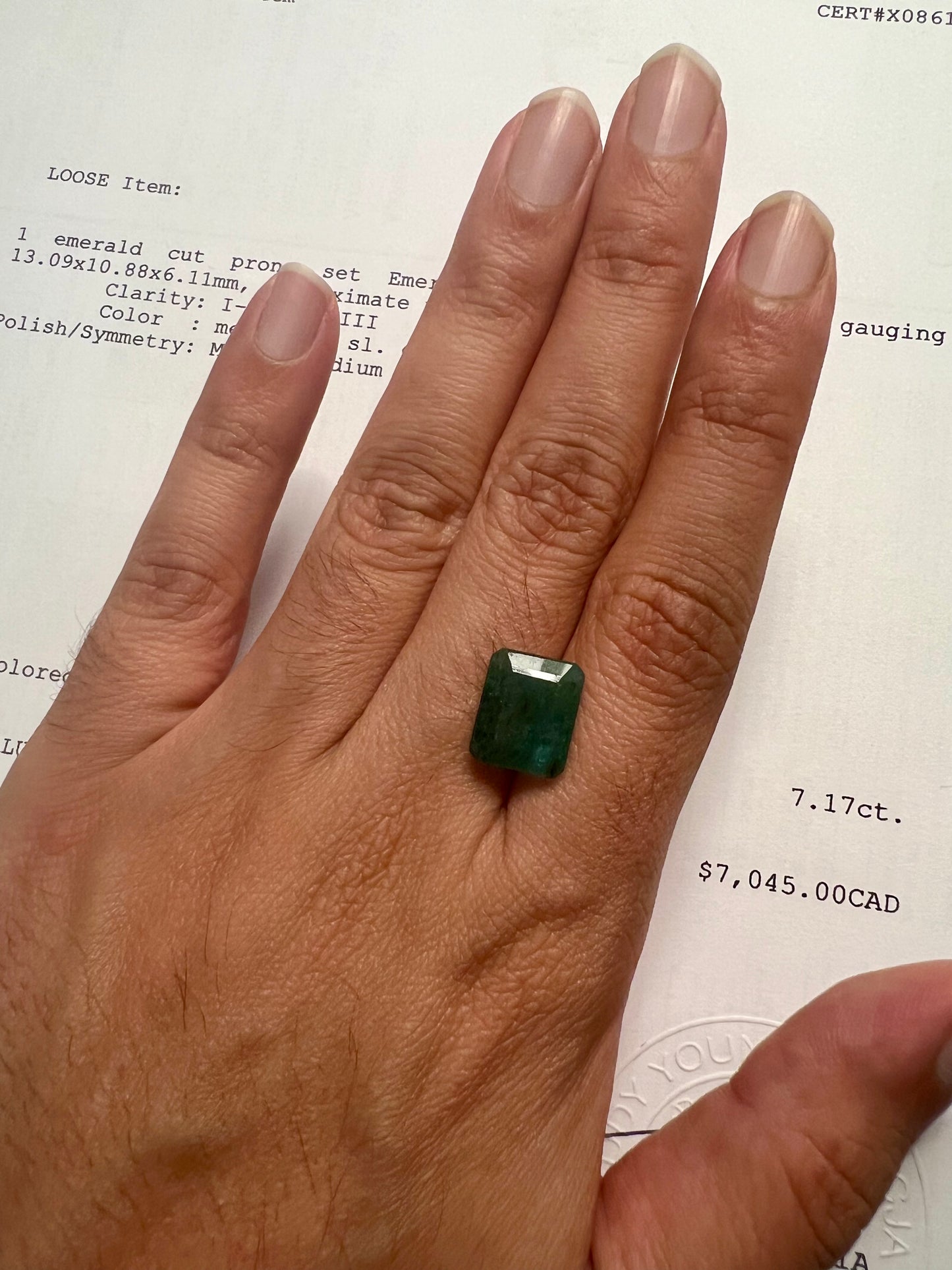 Natural Zambian Emerald - 7.17 Carat Emerald Cut - GIA/CJA Appraised