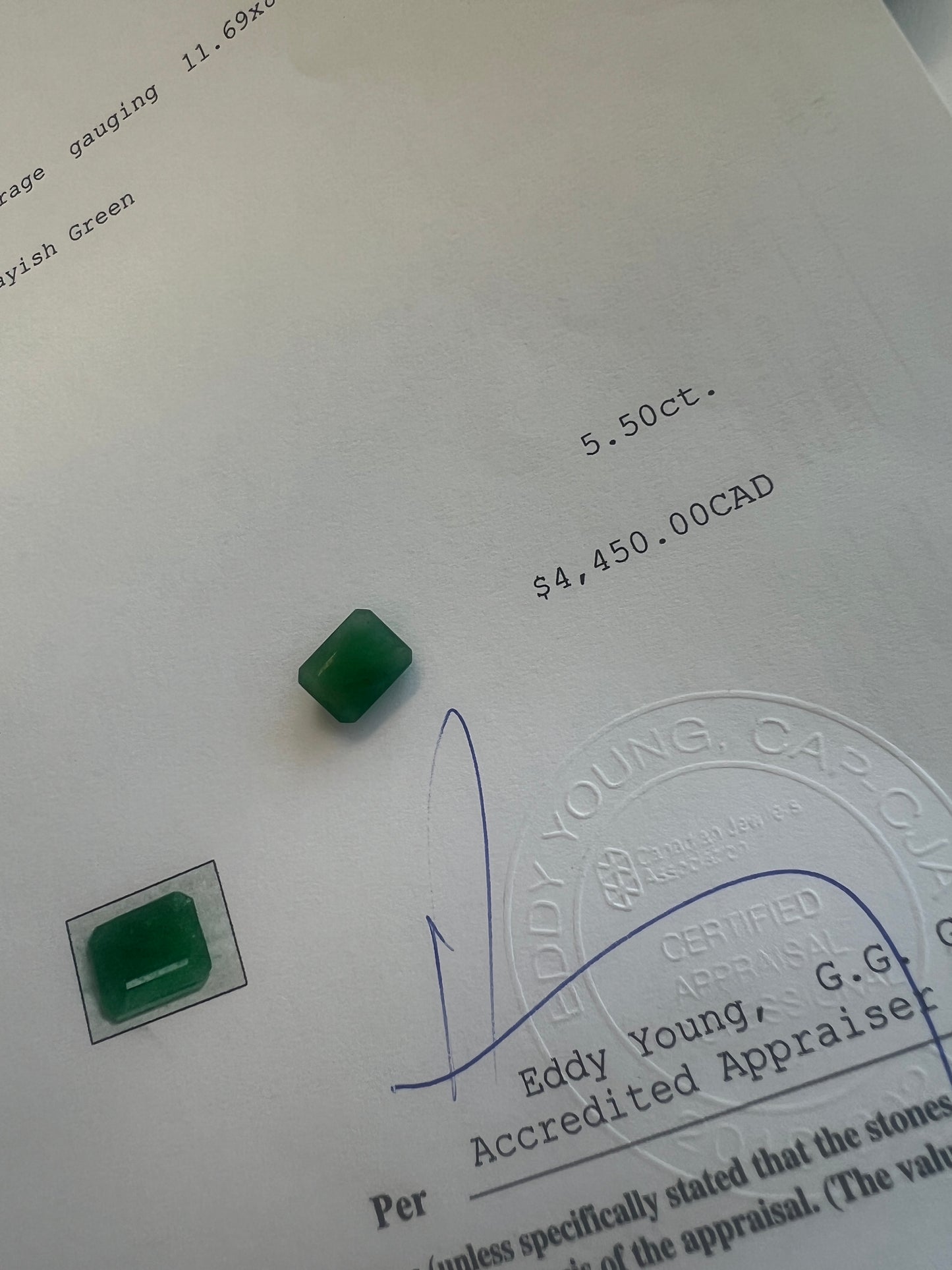 Natural zambian Emerald - 5.50 carats Premium Quality