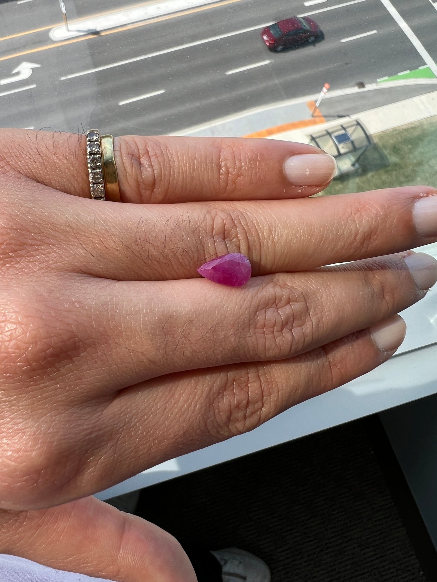 3.68 carats Natural Ruby (no-heat) pear shape