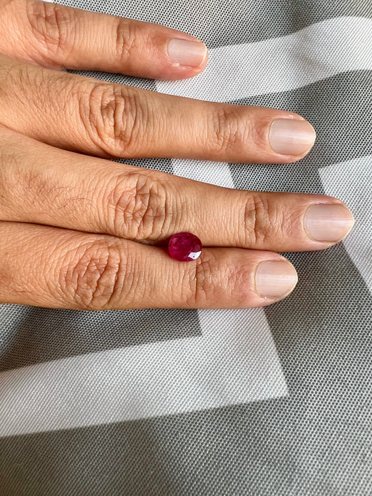 Ruby 2.48 carats oval unheated premium quality from Mozambique