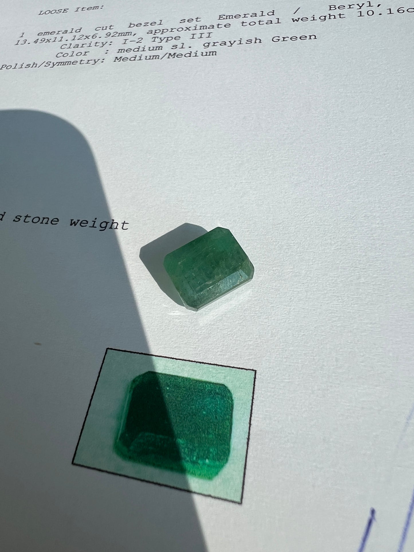 10.16 carats natural zambian Emerald with appraisal
