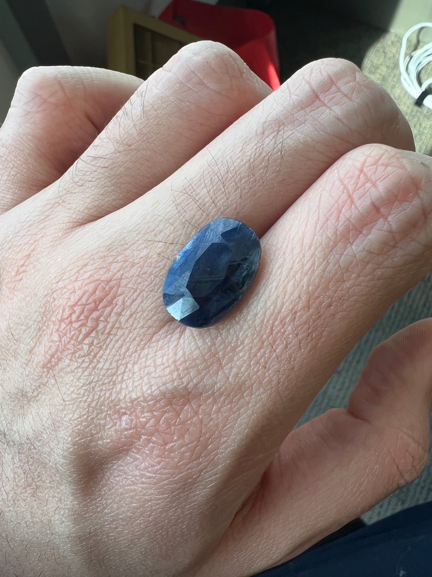 11.08 carats Natural Blue sapphire large oval - appraisal certificate