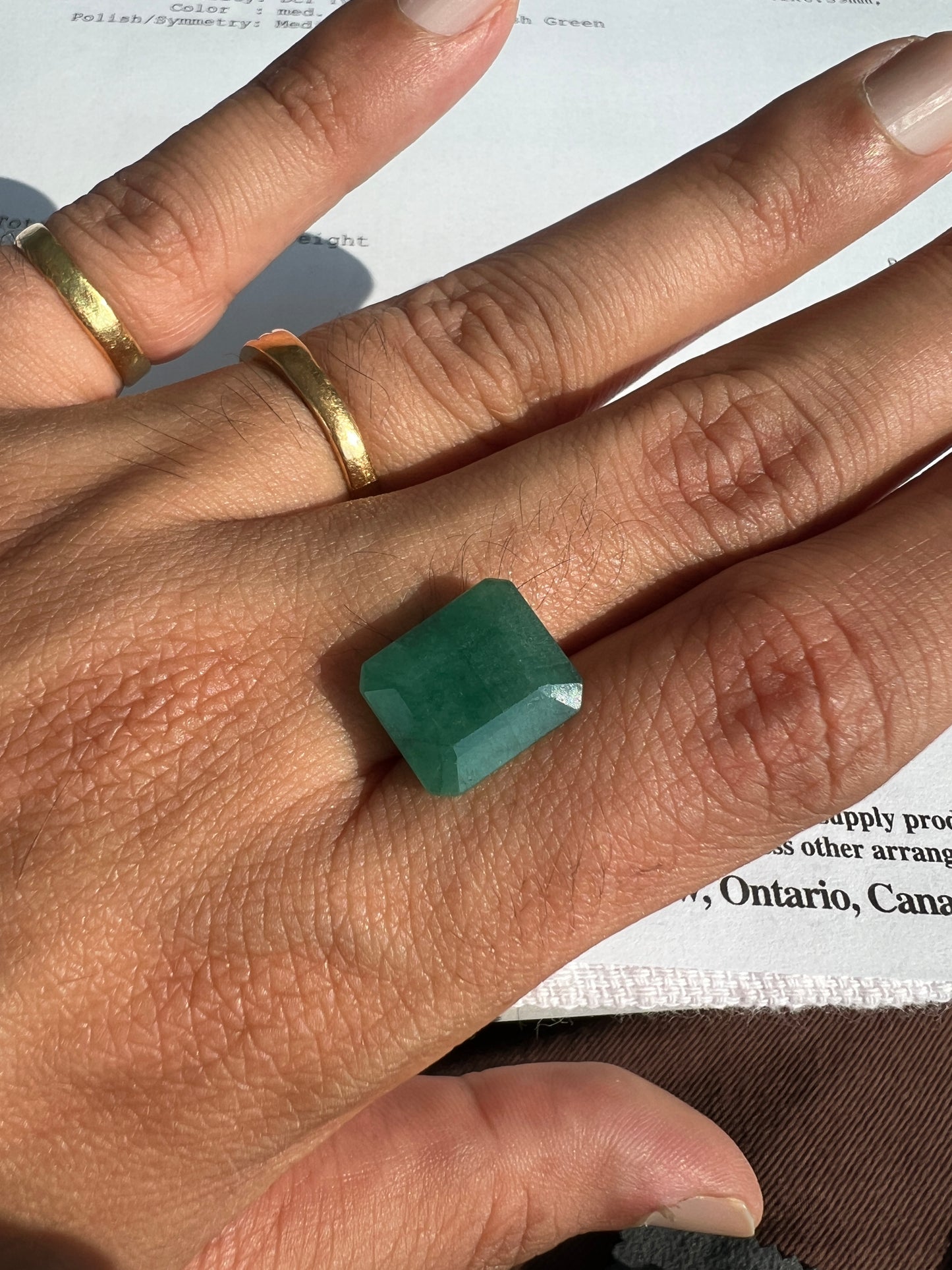 8.02 carats Natural Zambian Emerald with the Appraisal certificate