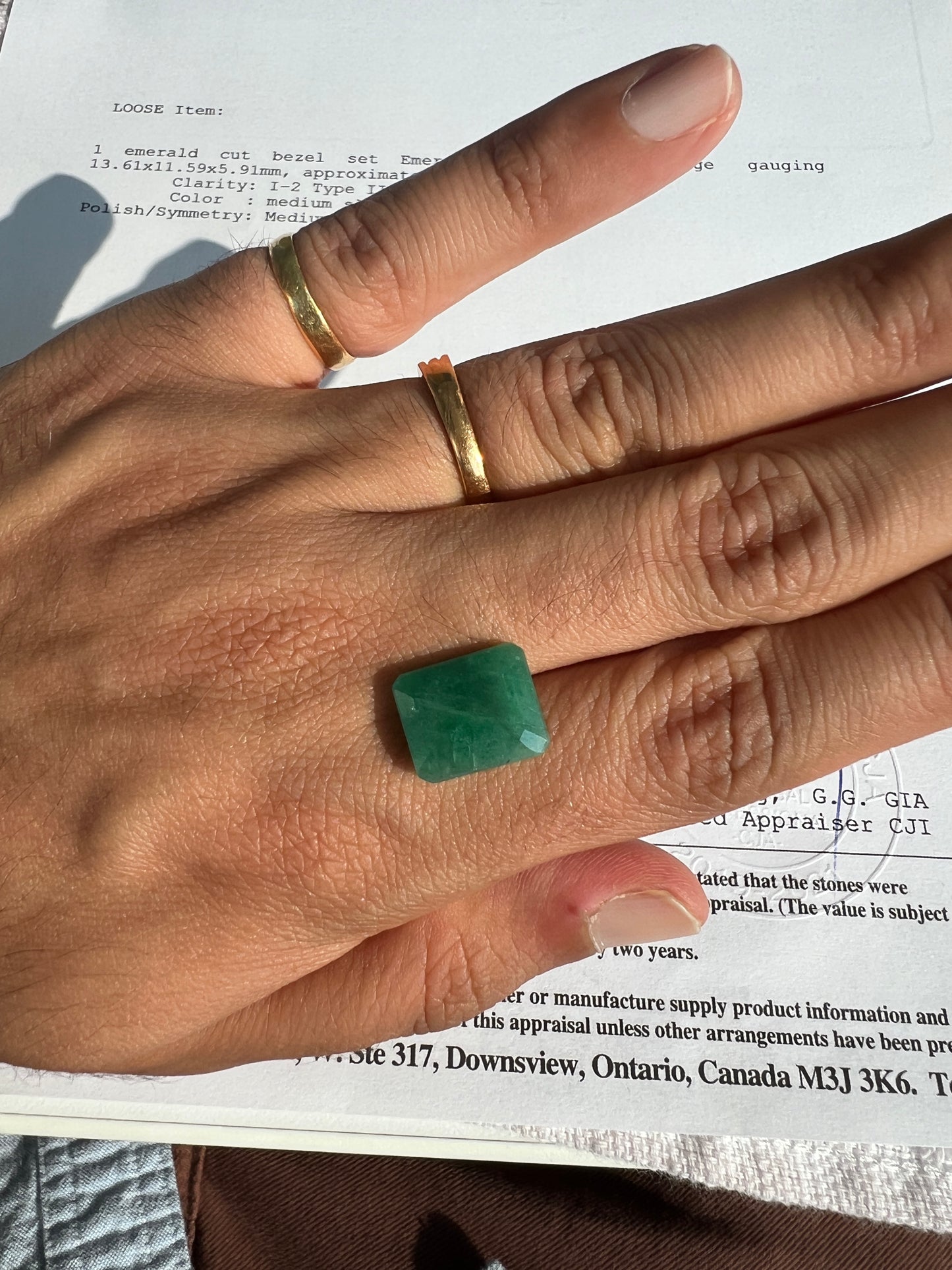 8.14 carats Natural Zambian Emerald with the appraisal certificate