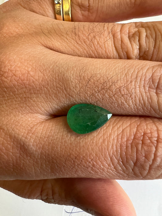 Natural Zambian Emerald - 2.94 carats pear shape