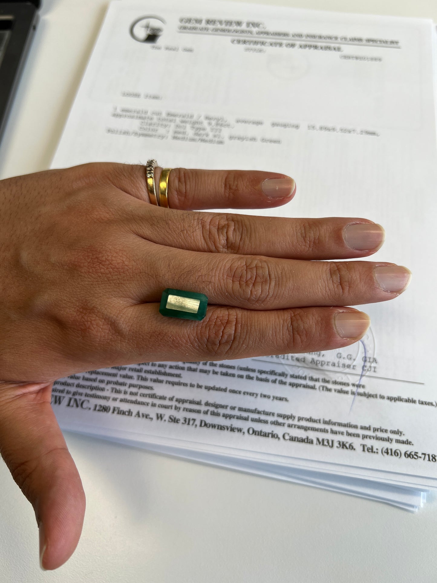 Natural zambian emerald 9.86 carats huge size certified with the appraisal