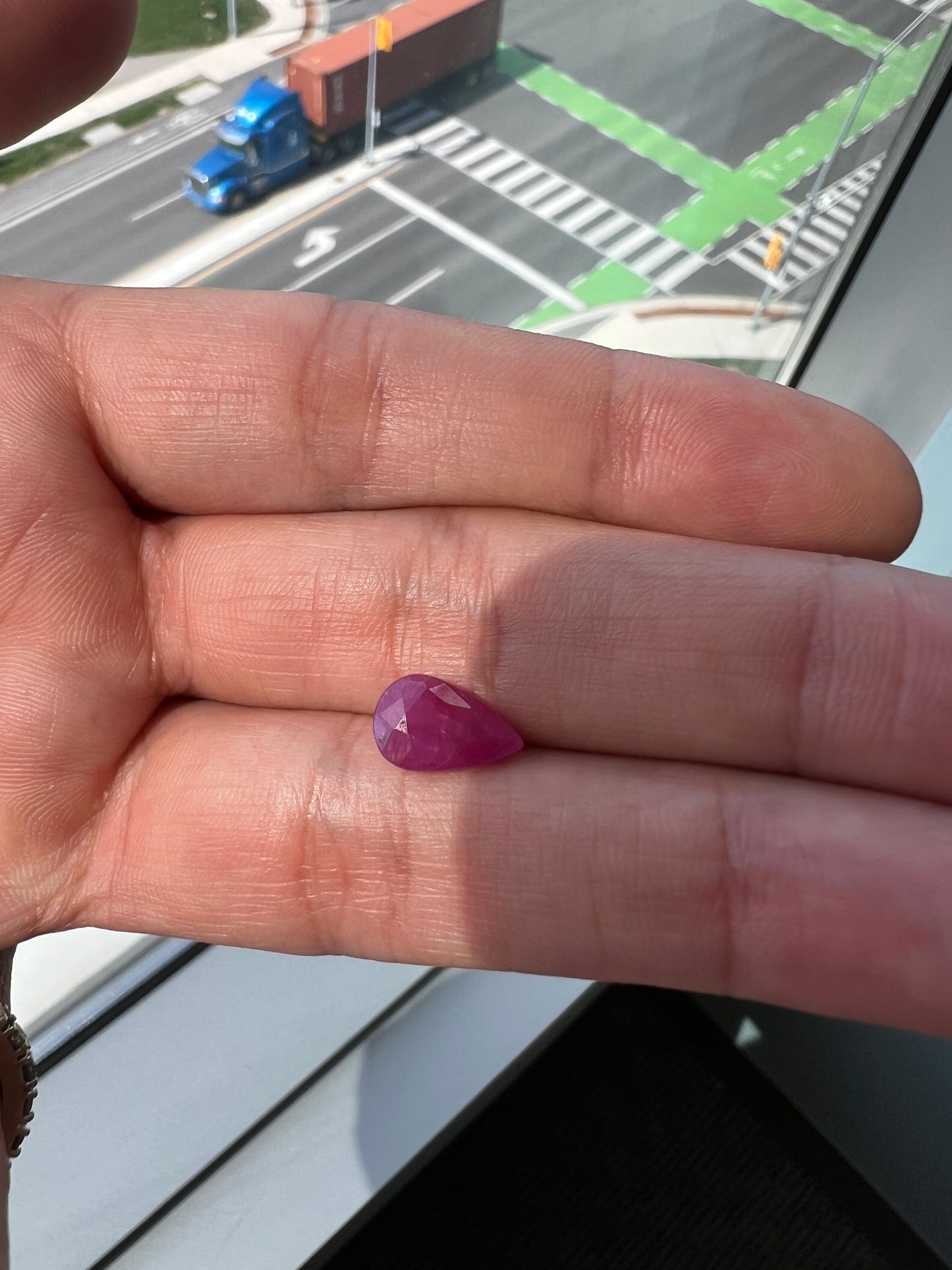3.68 carats Natural Ruby (no-heat) pear shape
