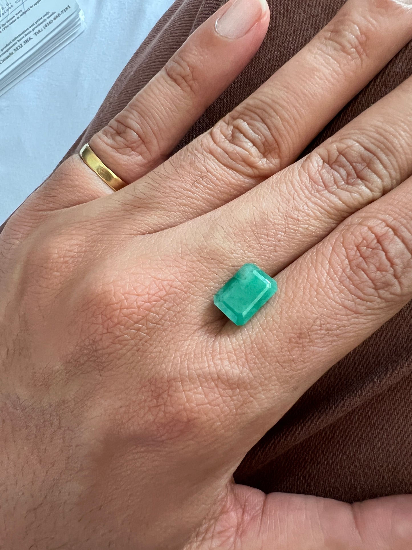 3.73 ct Emerald emerald-cut bright green certified