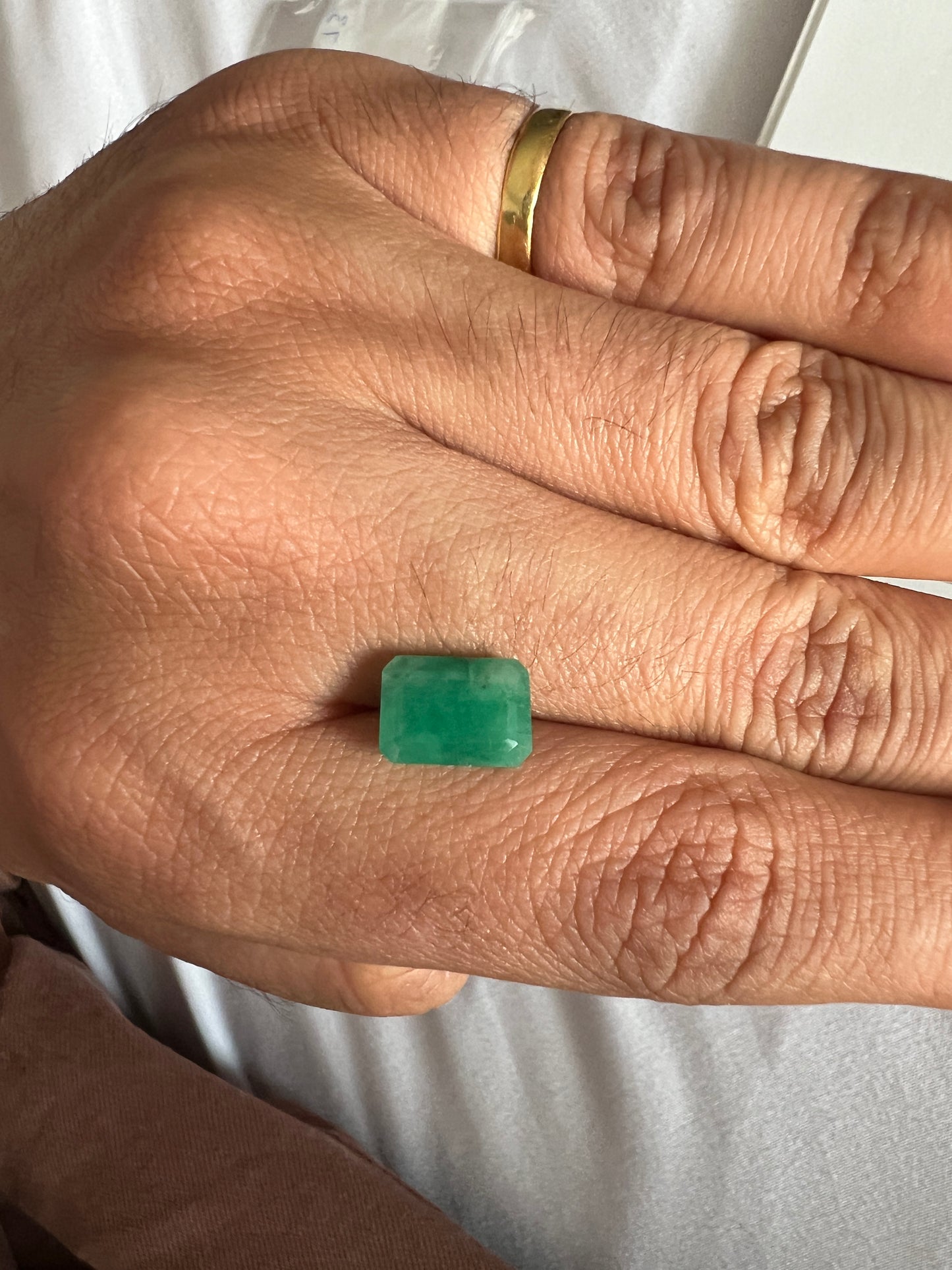 3.73 ct Emerald emerald-cut bright green certified