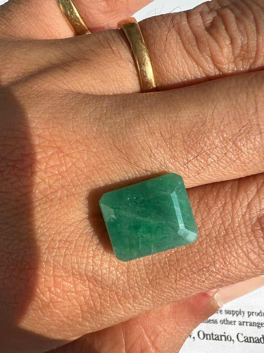8.14 carats Natural Zambian Emerald with the appraisal certificate