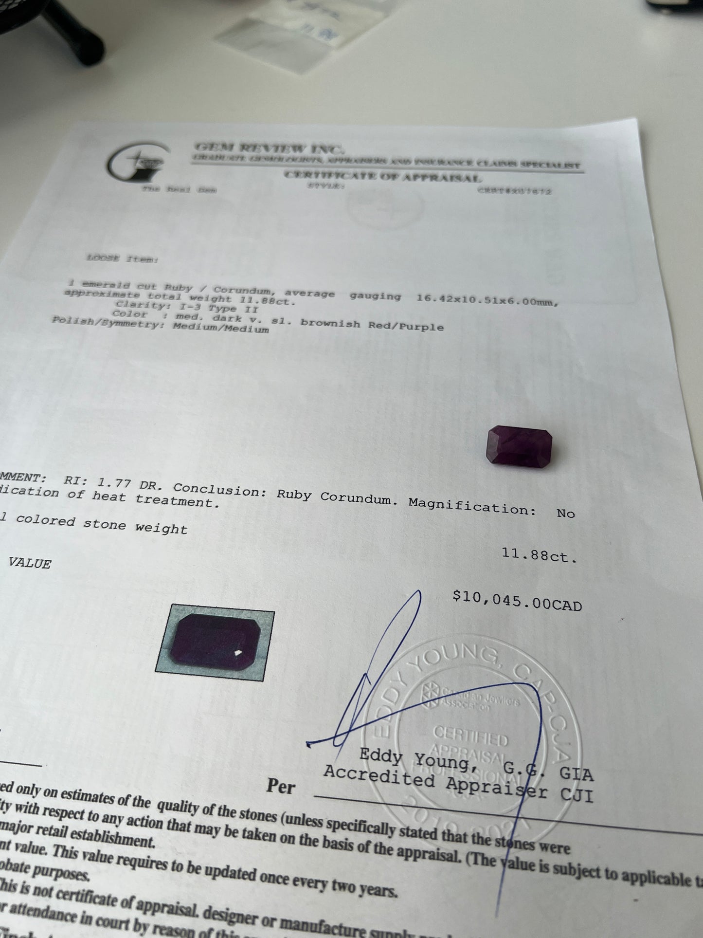 11.88 carats Natural Ruby from Madagascar (no-heat) huge gemstone