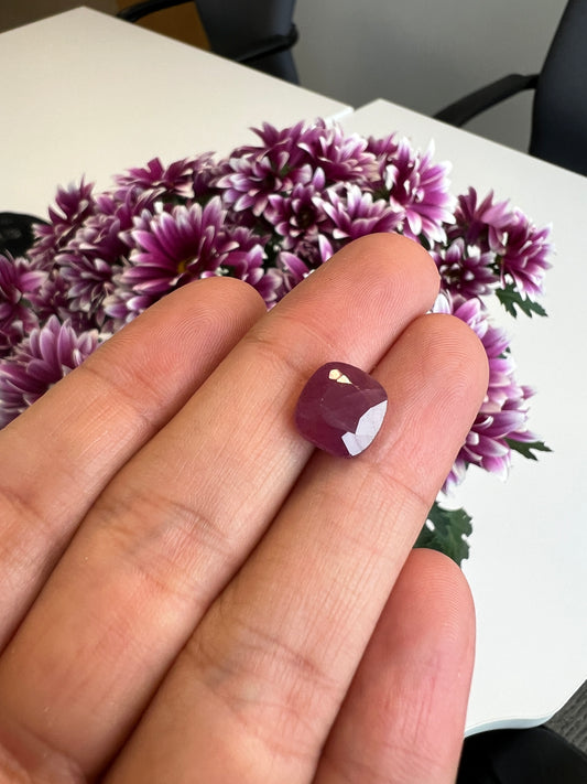 5.53 carats Natural Ruby cushion cut (no-heat) from Mozambique