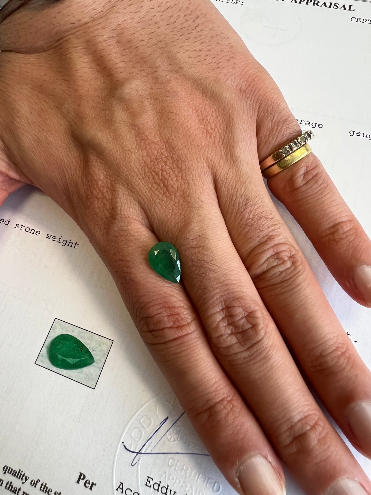 Natural Zambian Emerald - 2.94 carats pear shape