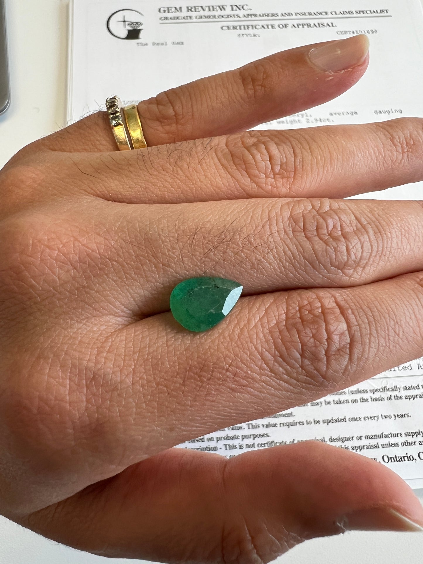 Natural Zambian Emerald - 2.94 carats pear shape