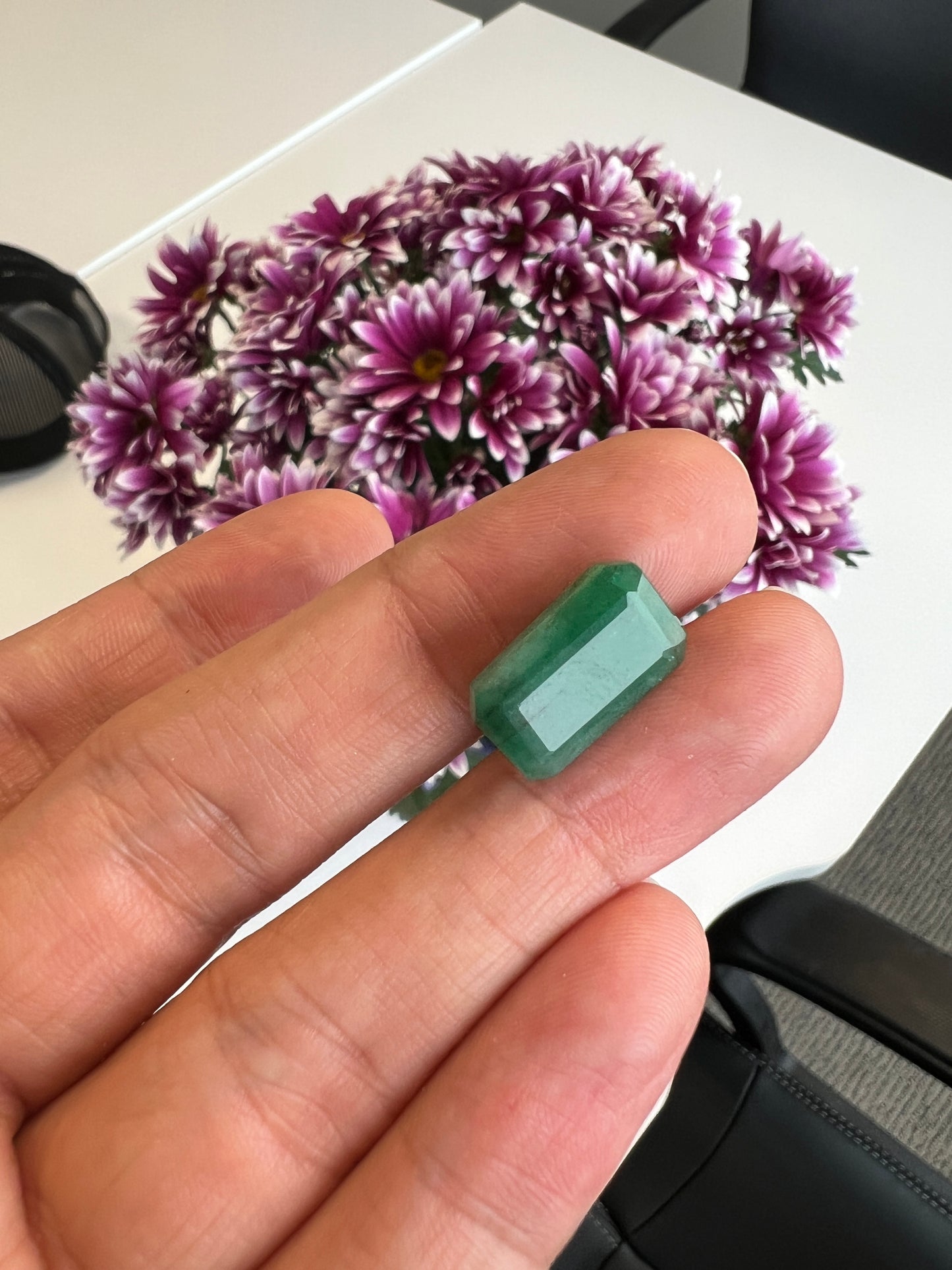 Natural zambian emerald 9.86 carats huge size certified with the appraisal