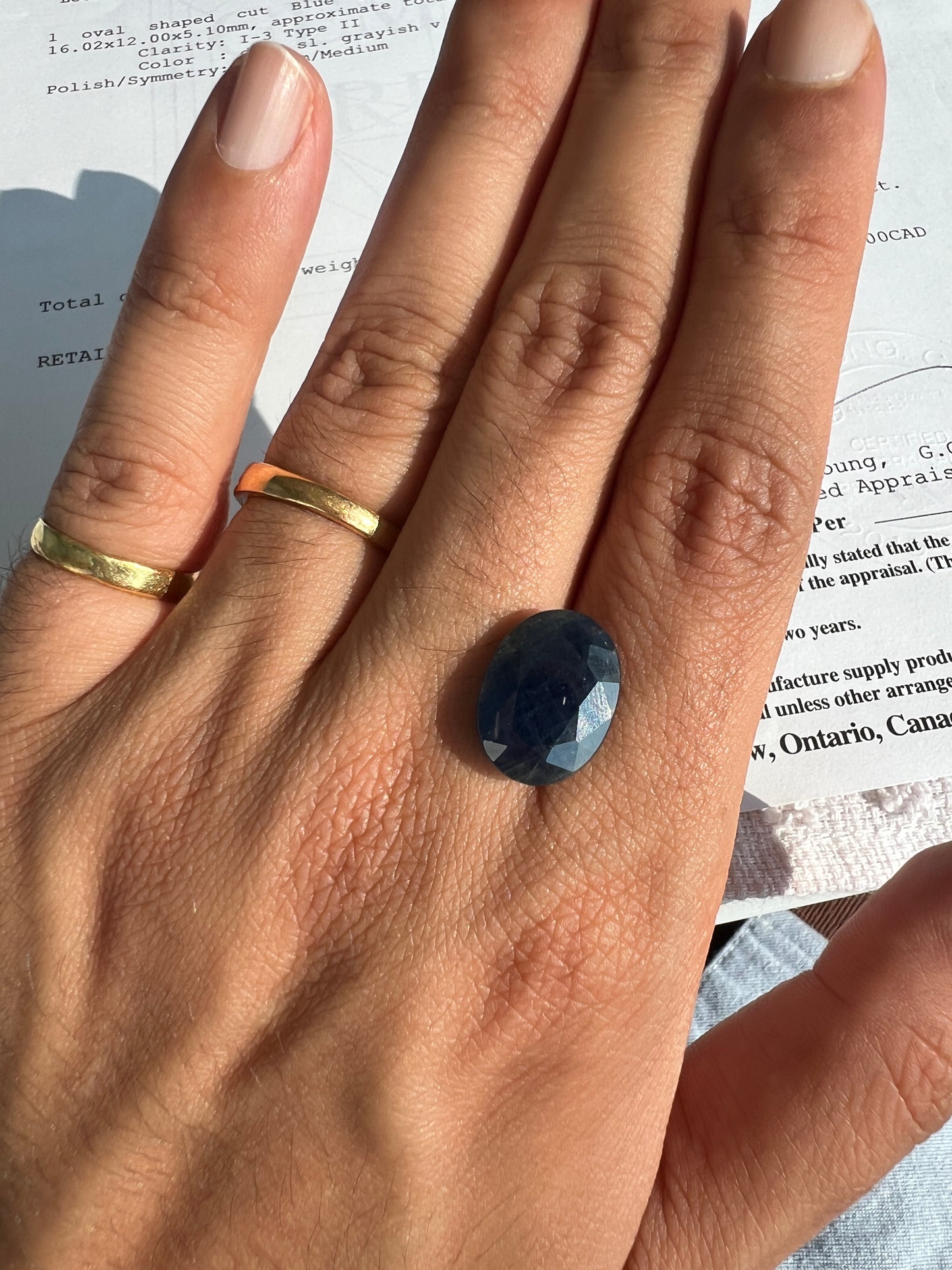 11.09 cts natural blue sapphire oval