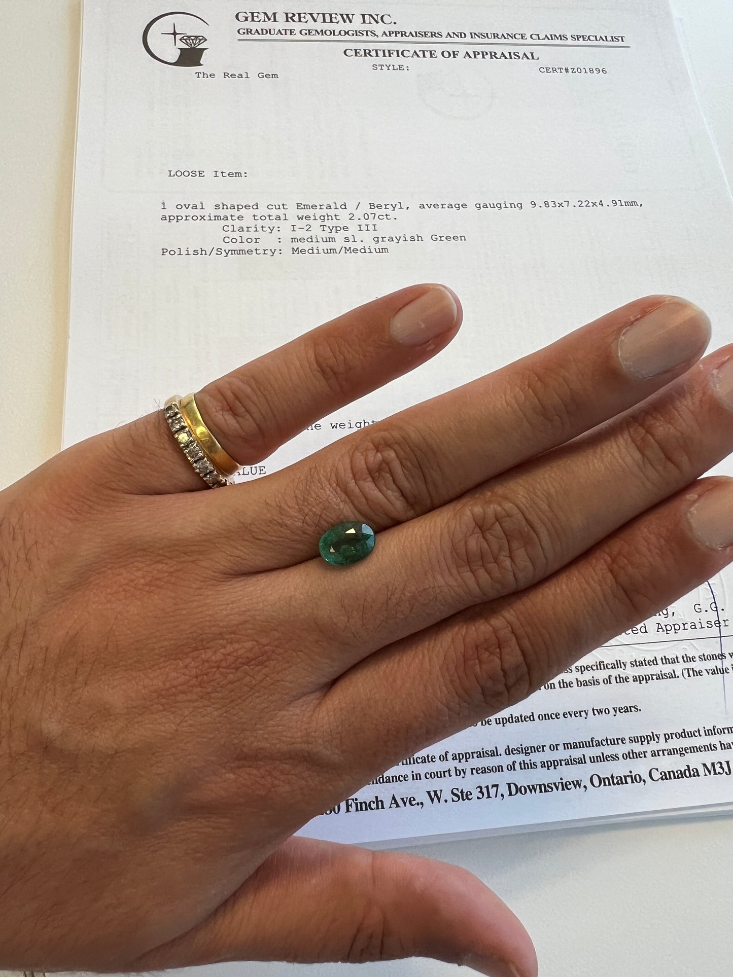 2.07 carats natural oval Zambian Emerald - deep green(certified)