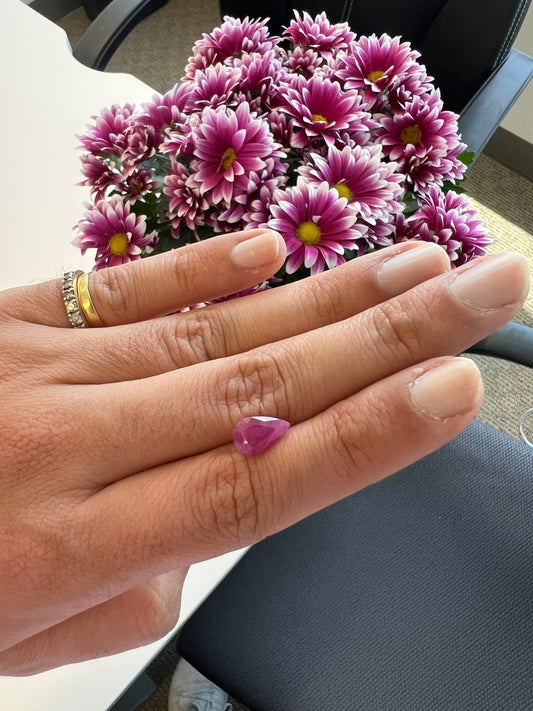 3.68 carats Natural Ruby (no-heat) pear shape